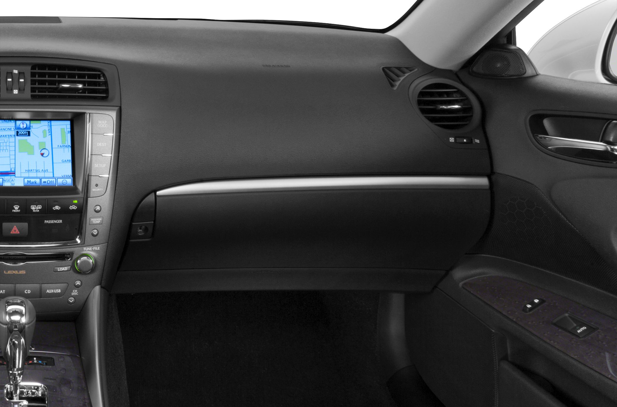 Dashboard with navigation screen and modern controls