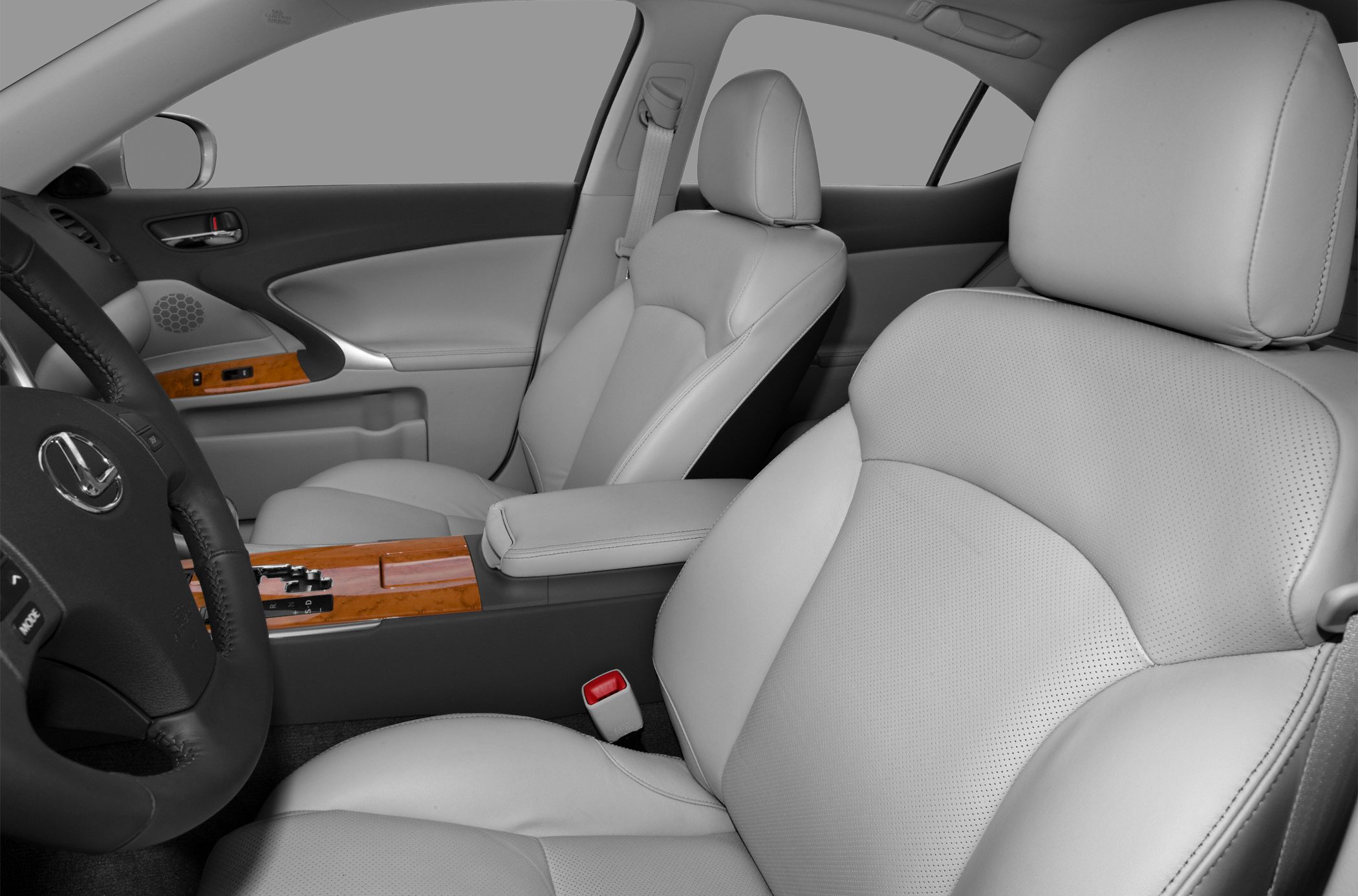 Leather seats and wood trim center console