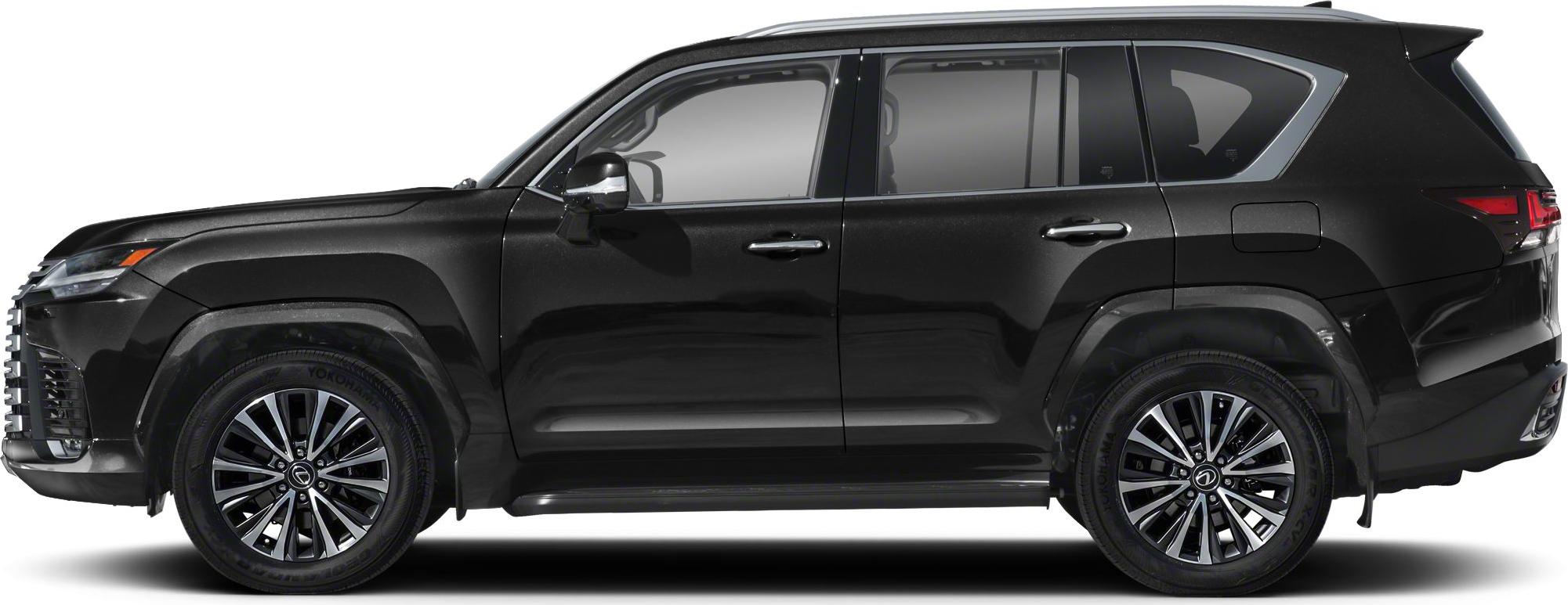 Luxury SUV side profile with black body and multi-spoke alloy wheels