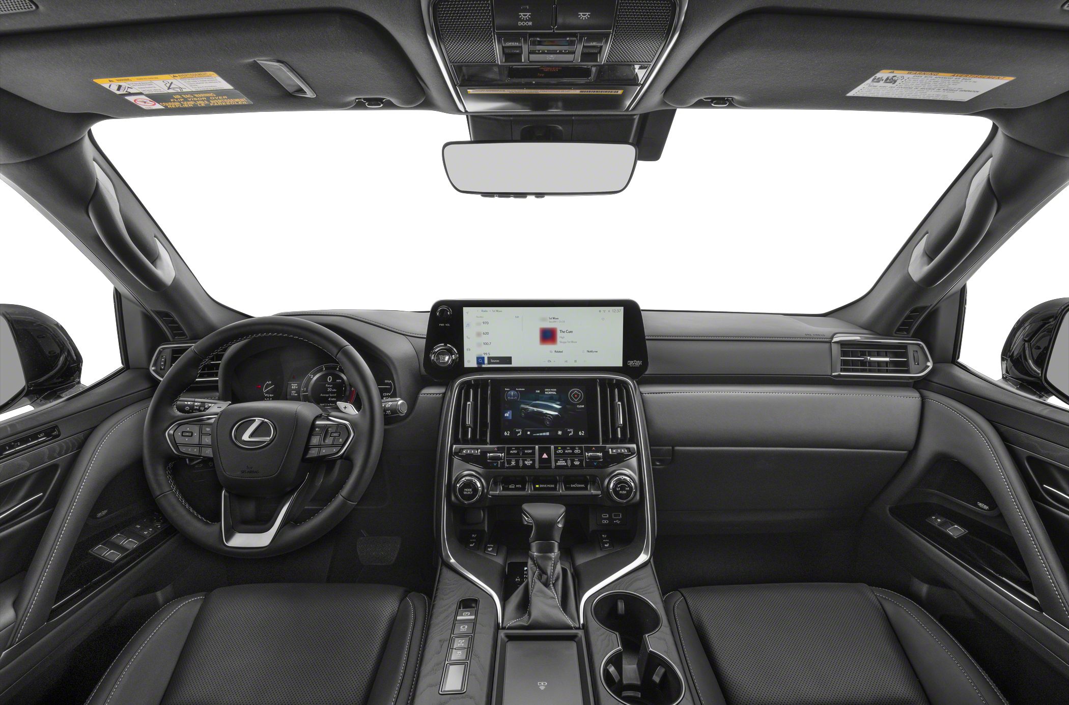 Dashboard with digital display and multifunction steering wheel