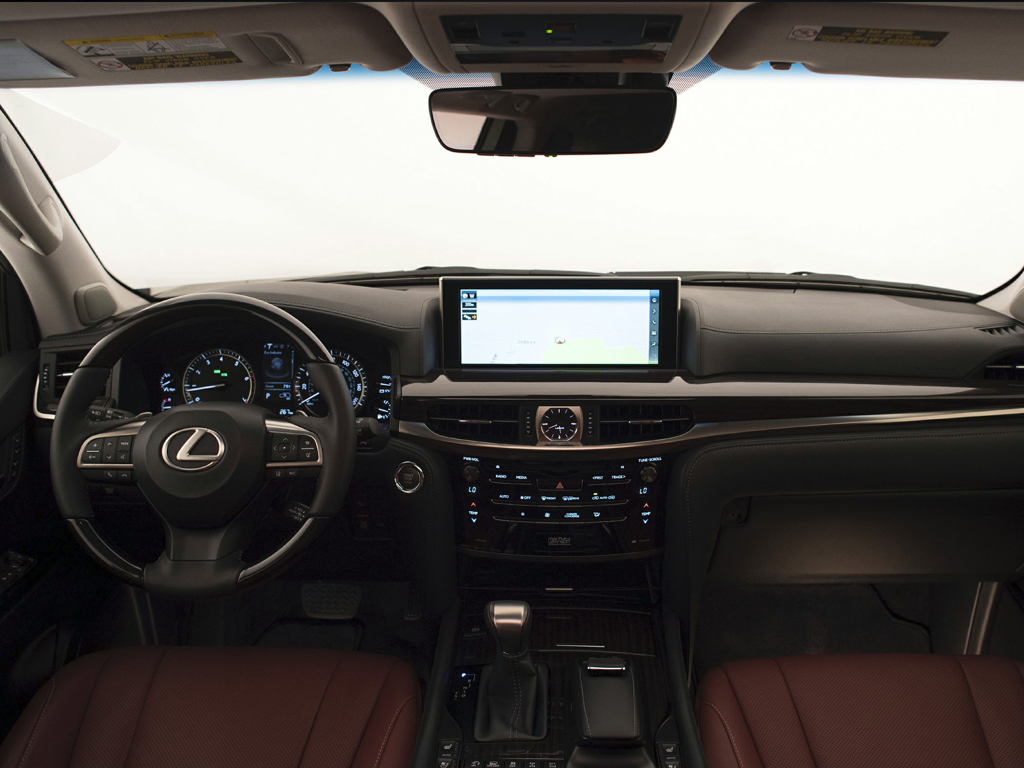 Digital dashboard with analog clock and multifunction steering wheel