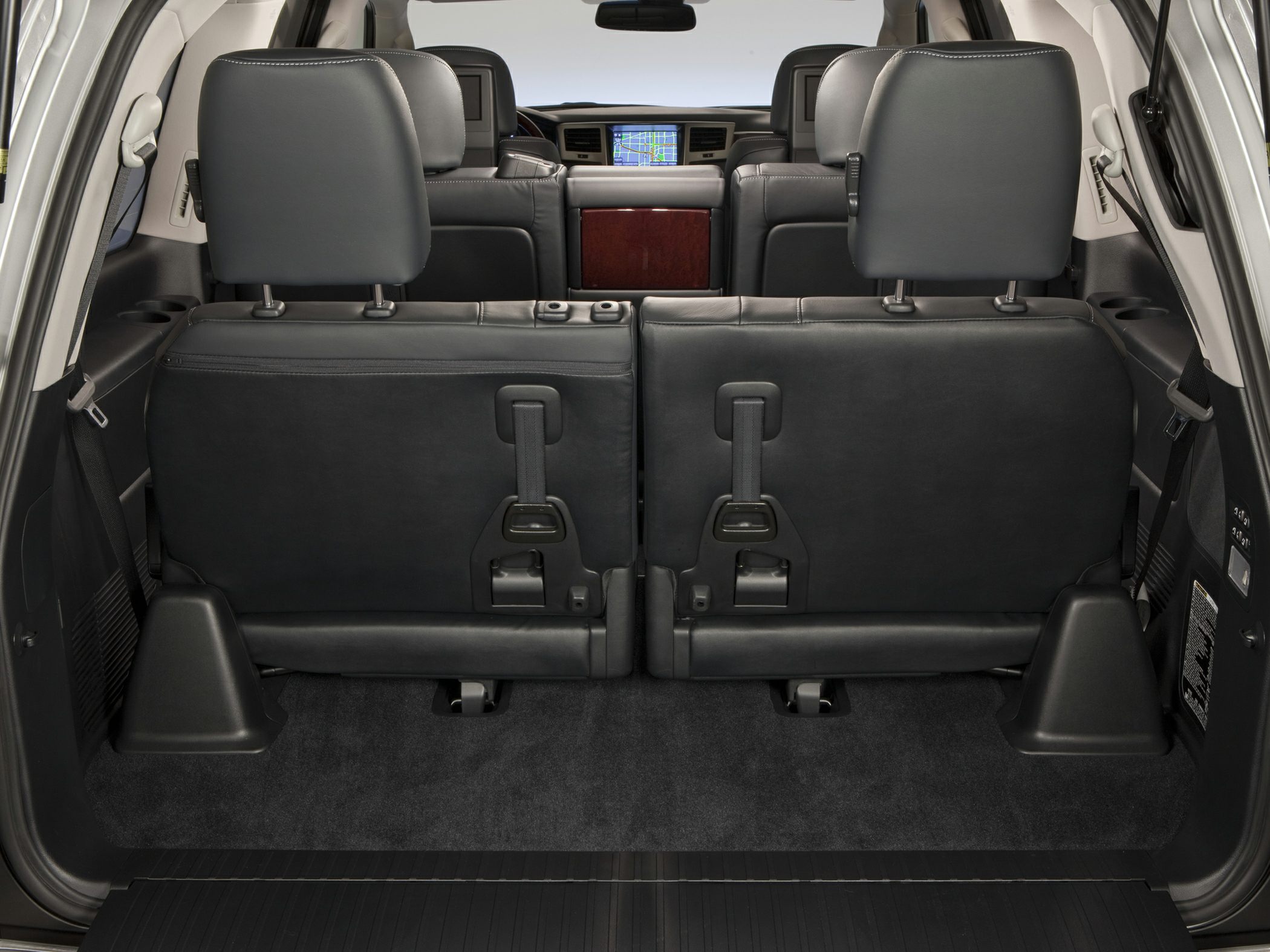 Foldable rear seats and spacious cargo area in SUV's interior