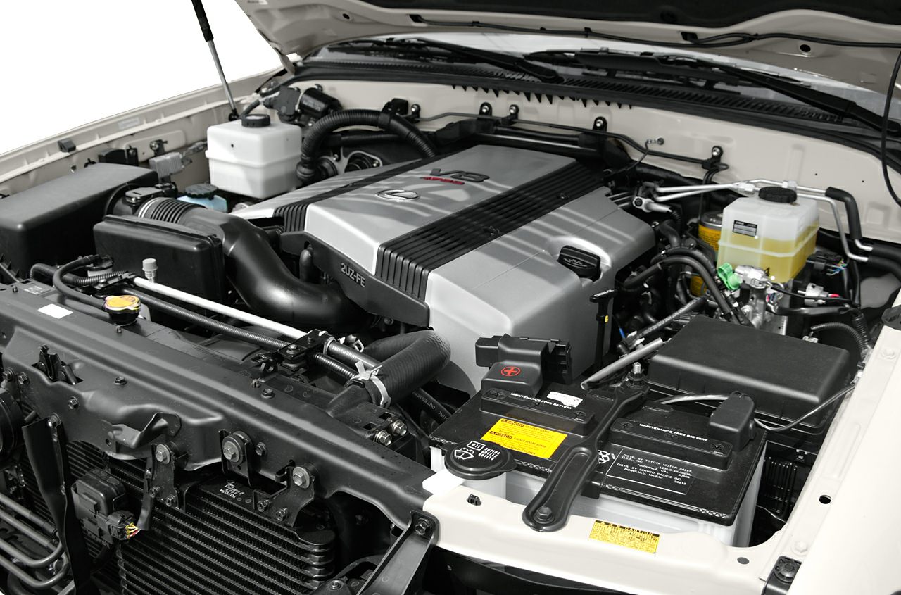 V8 engine bay with detailed components and clean layout