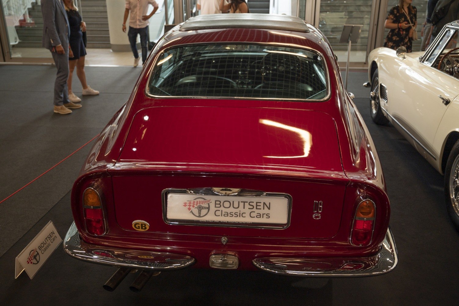 Classic car rear view with chrome bumper and vintage taillights