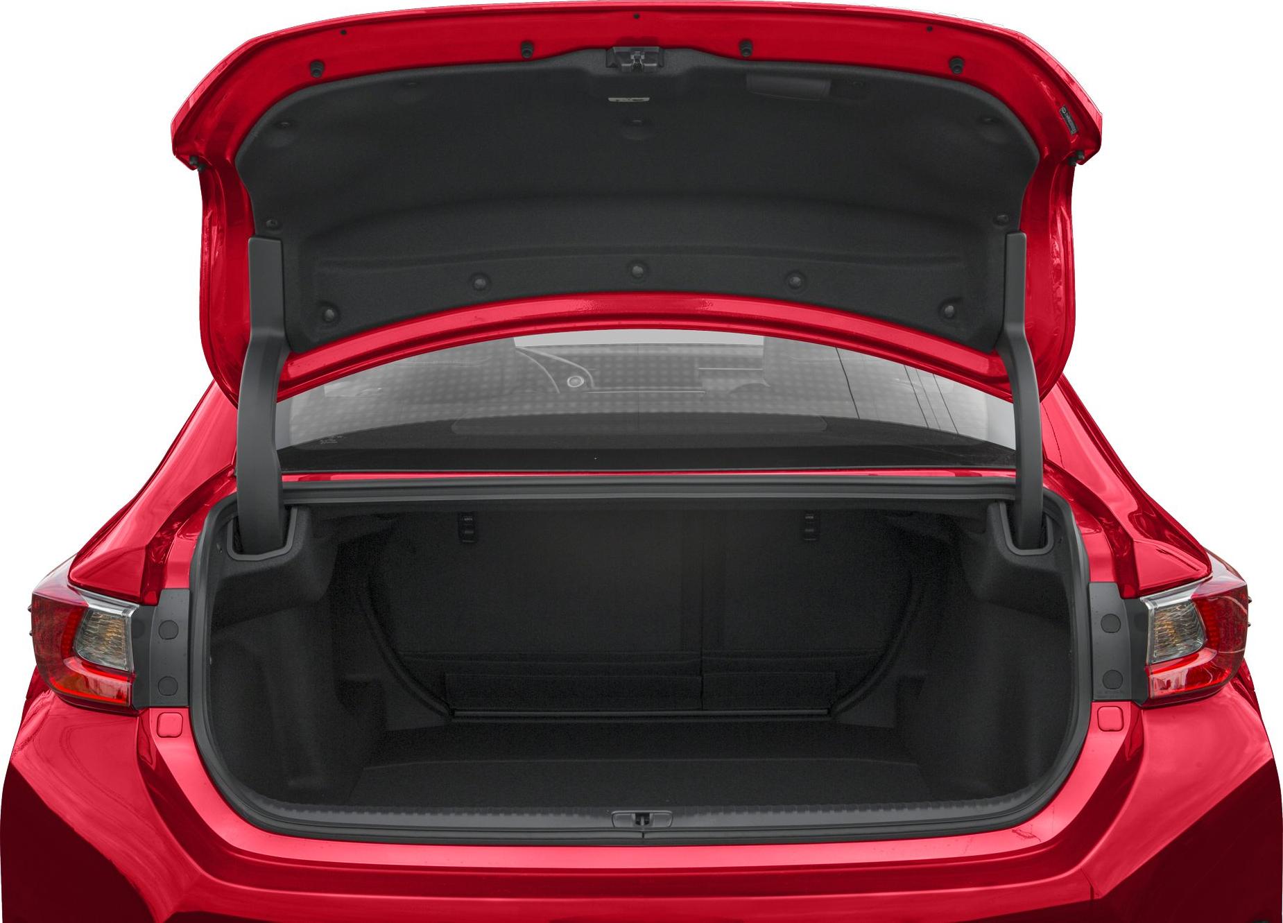 Open trunk storage space with rear taillights visible