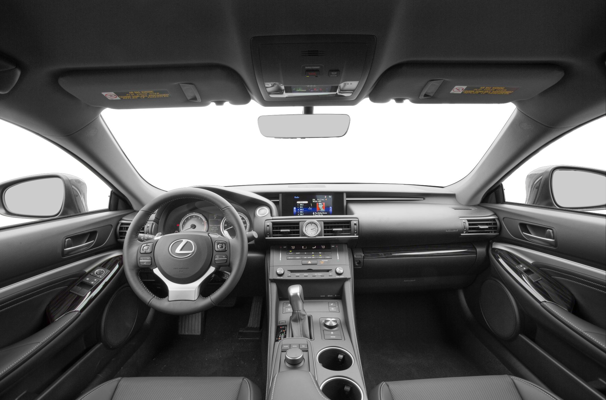 Luxury interior featuring dashboard, steering wheel, and center console controls