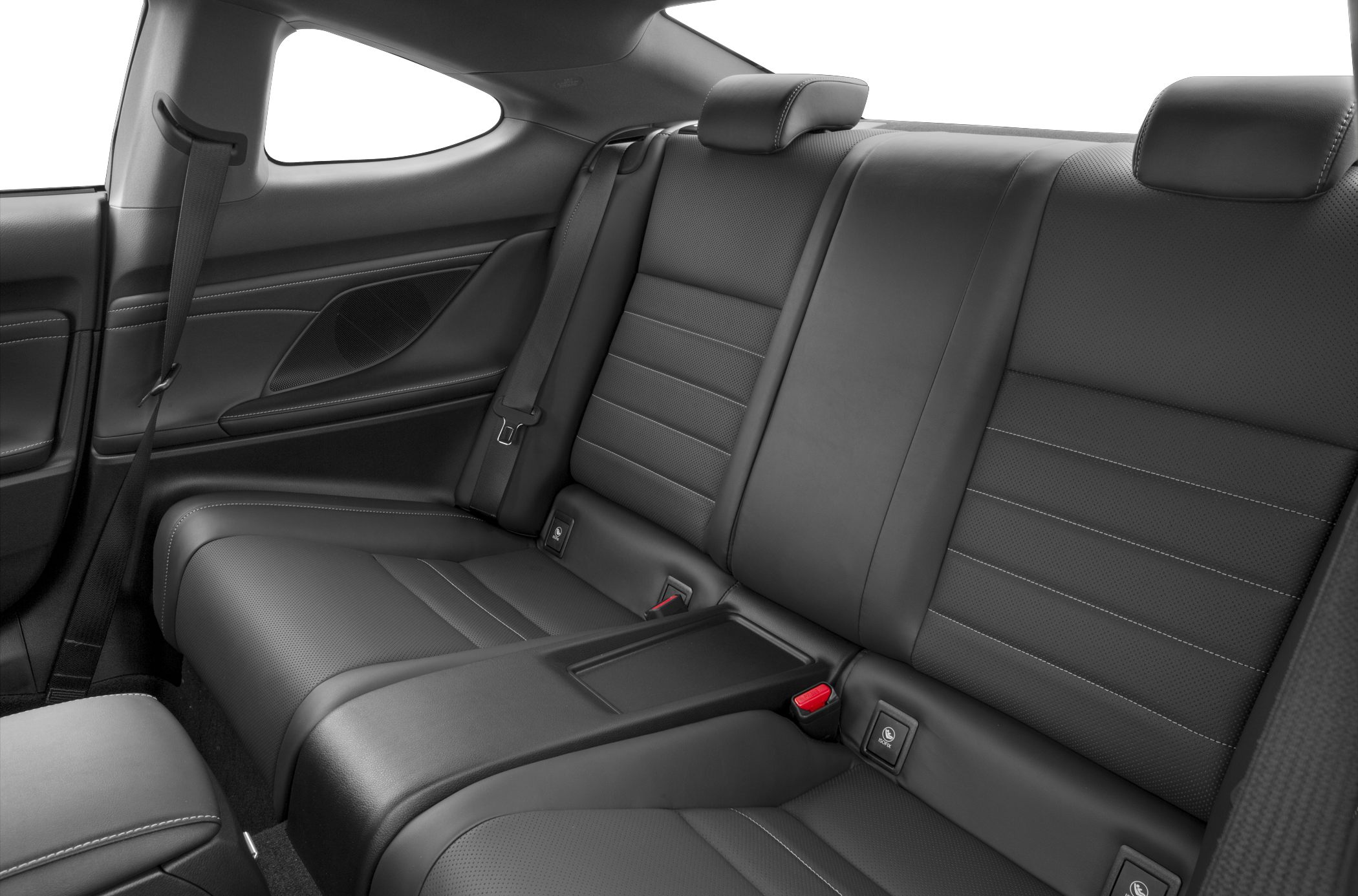 Luxury rear seat with premium leather and detailed stitching