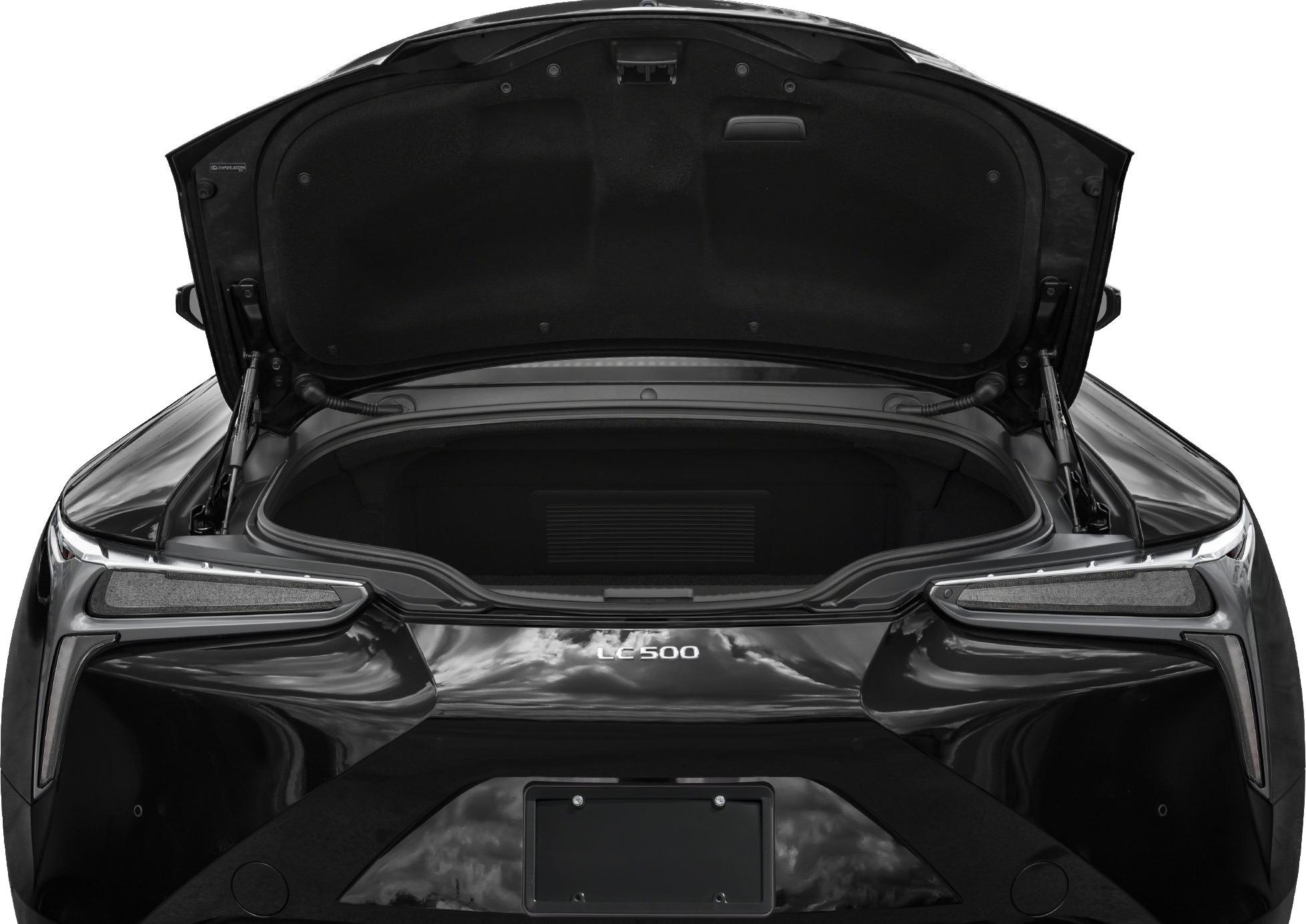 Open rear trunk with spacious cargo area and sleek taillights