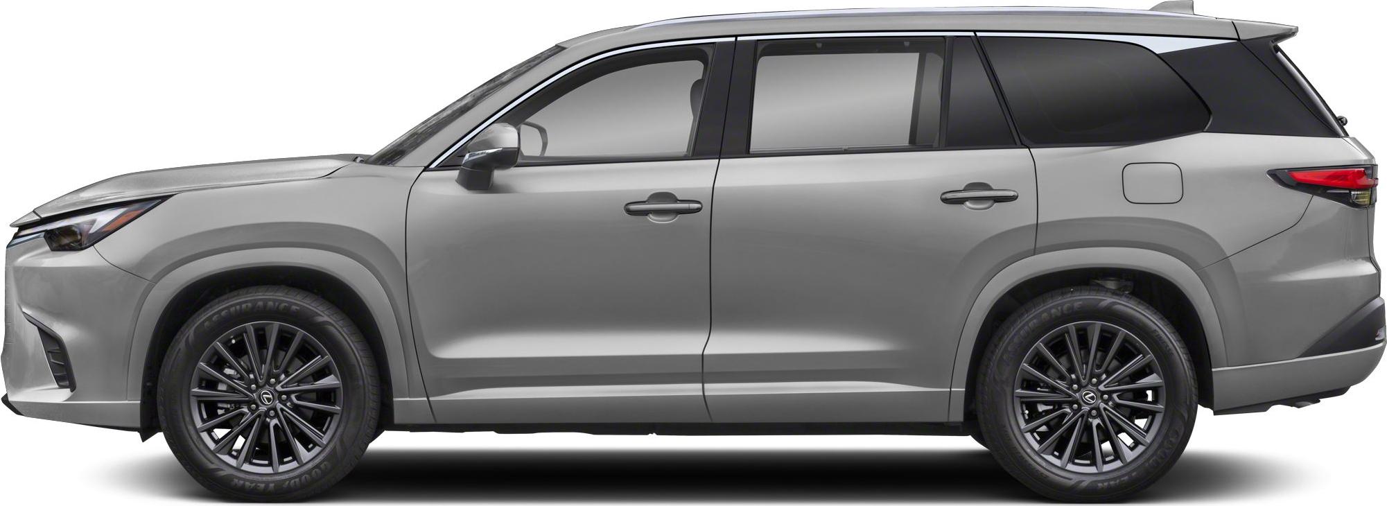 Side profile of a sleek, modern luxury SUV with distinctive wheels and smooth lines