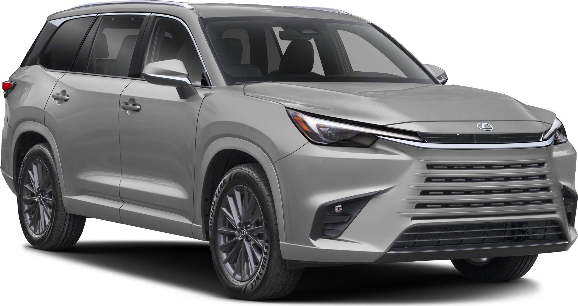 Front view showing wide grille and sleek LED headlights