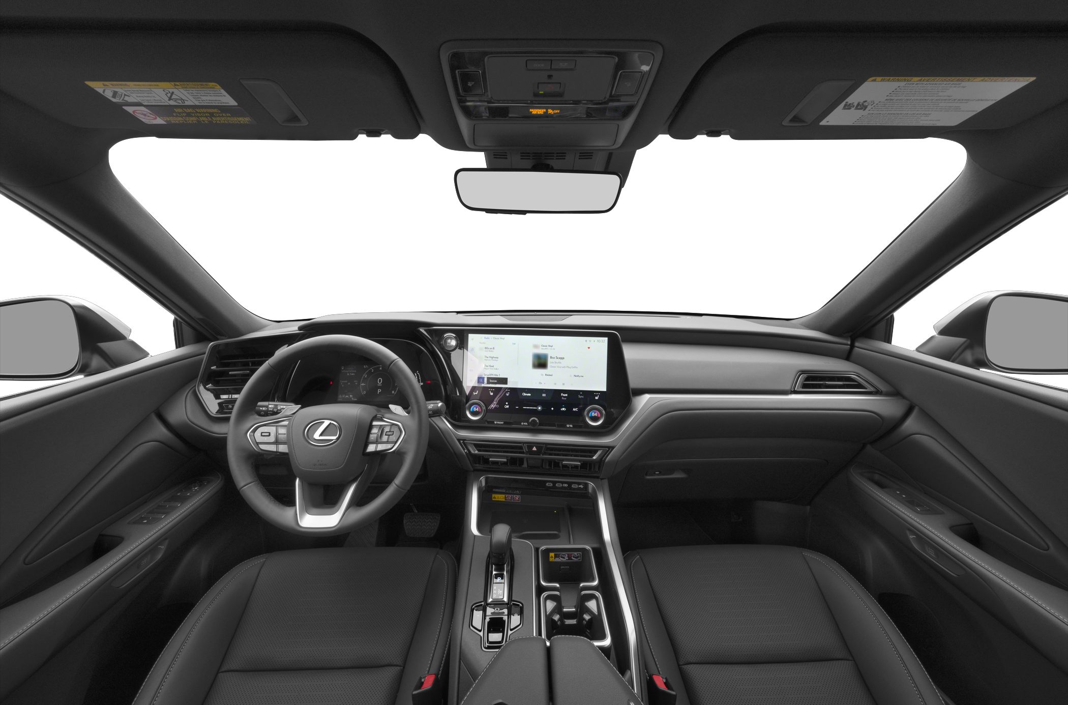 Modern dashboard with digital cluster and touchscreen infotainment system