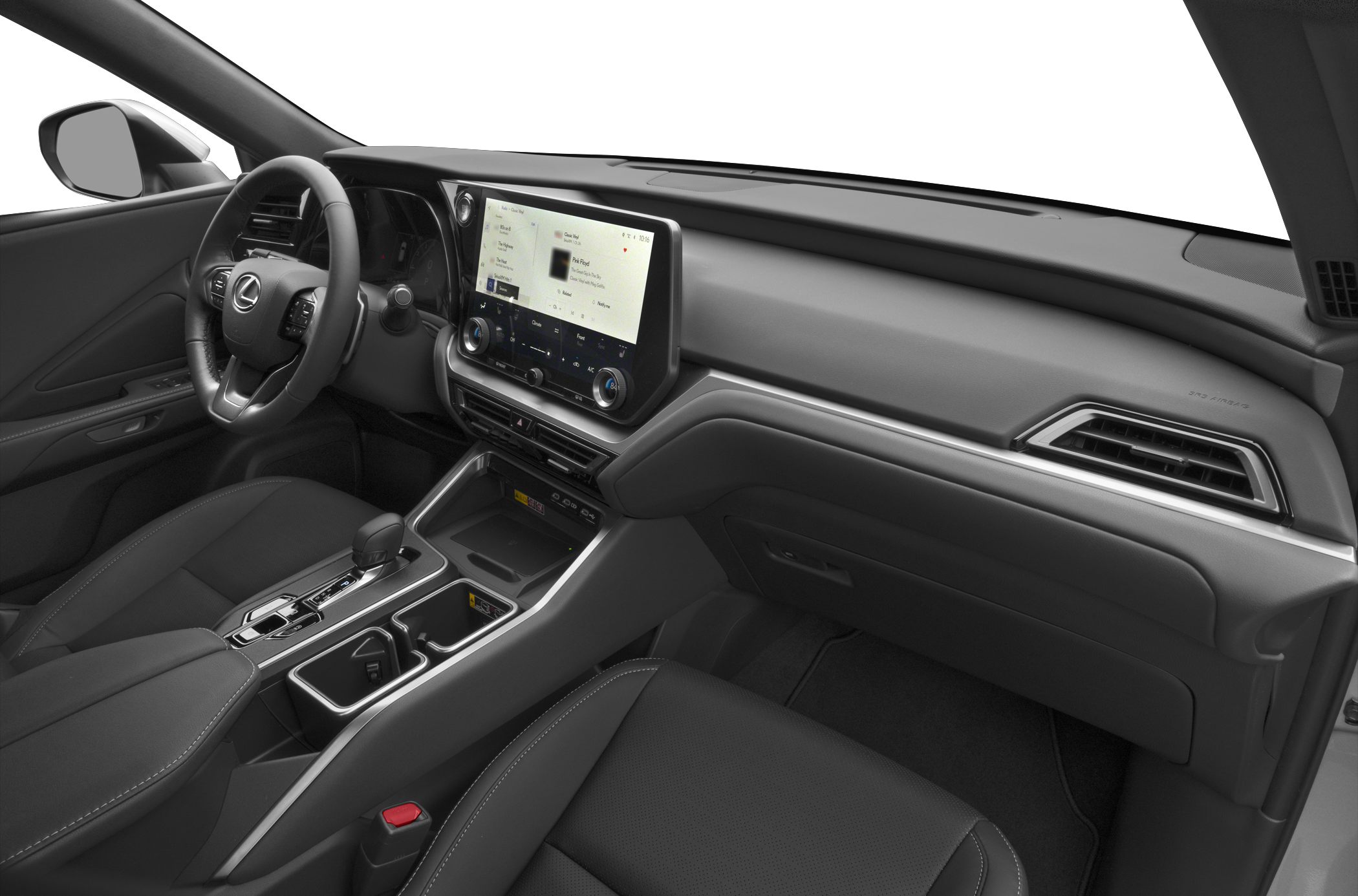 Lexus TX interior with digital infotainment, sleek dashboard, and modern center console