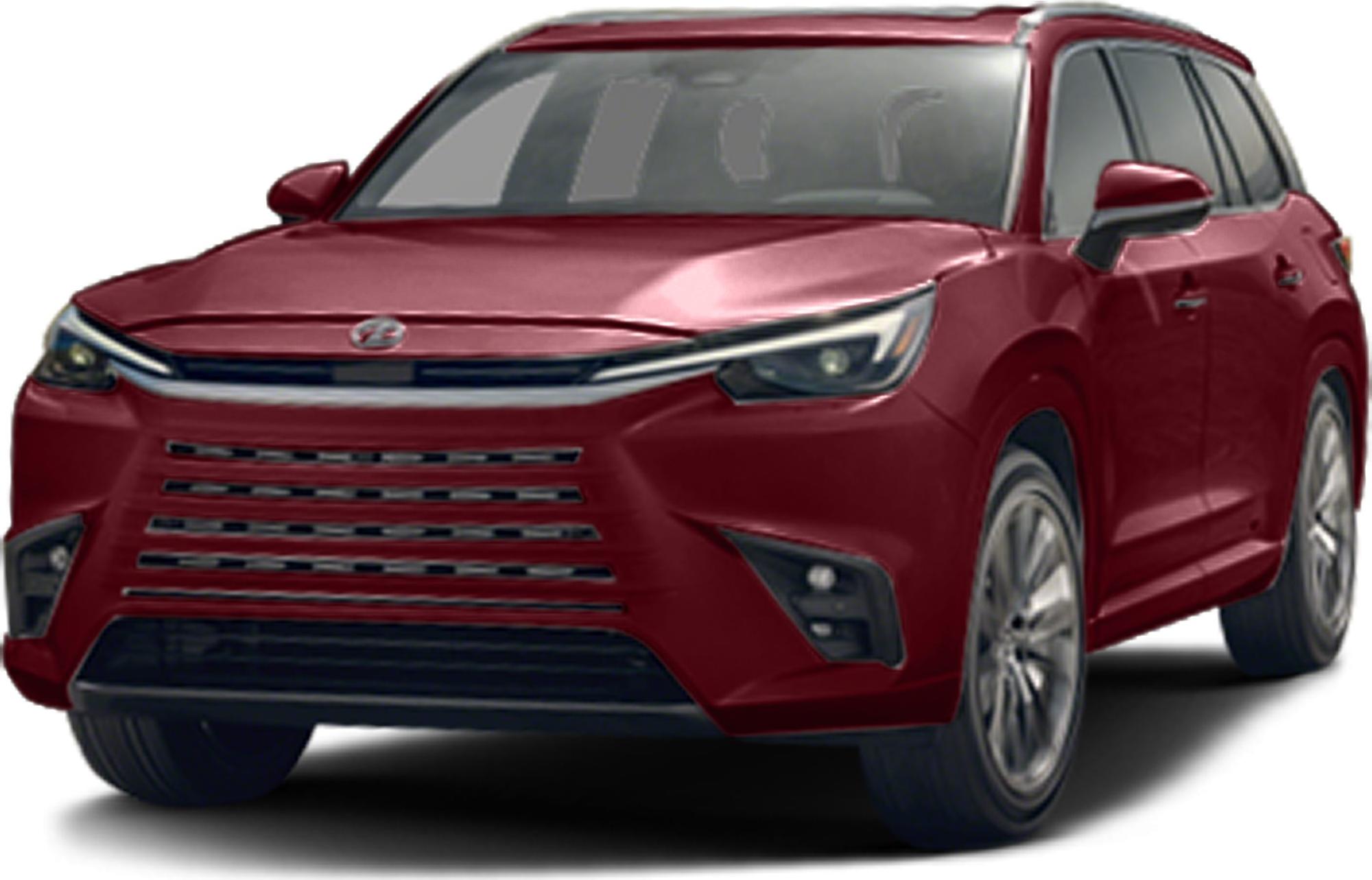 Bold grille and sleek angular headlights on a mid-size SUV front.
