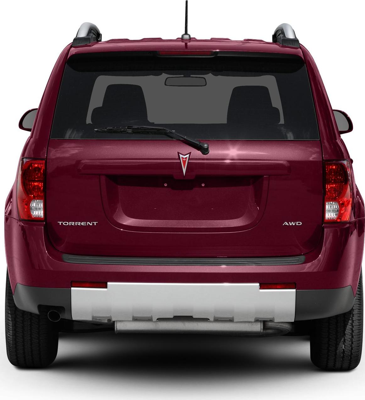 Rear view of SUV with tailgate, rear wiper, AWD badge, and taillights