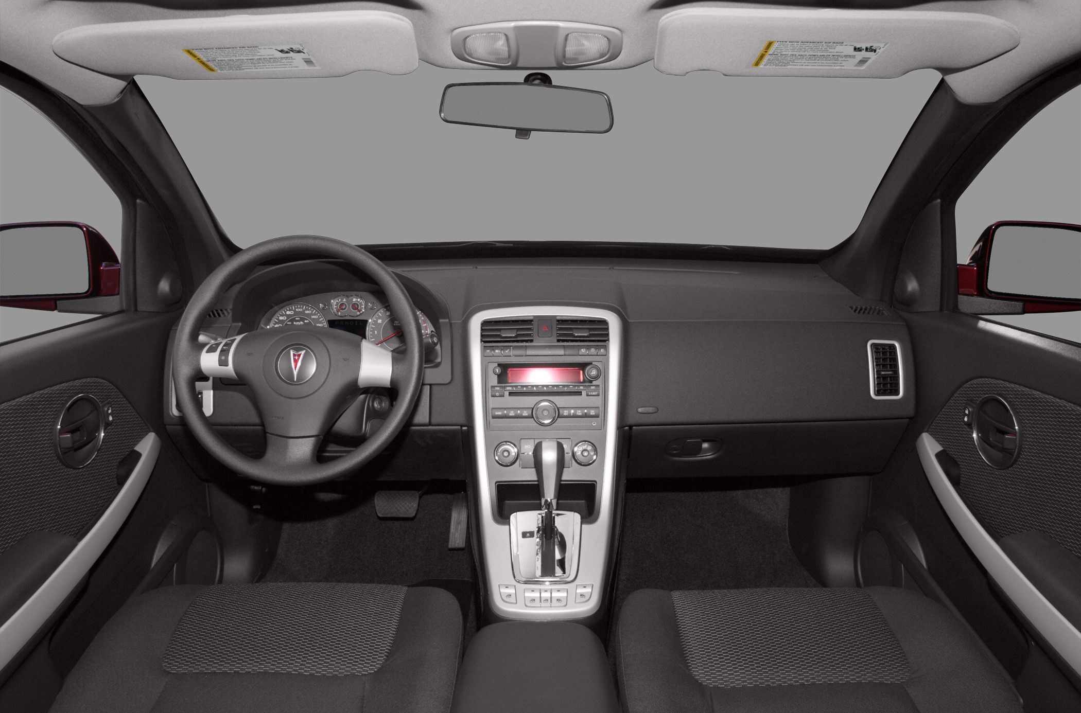 Dashboard and steering wheel inside a modern vehicle interior