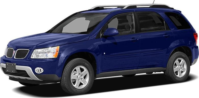 Blue mid-size SUV front side view with roof rails and five-spoke wheels