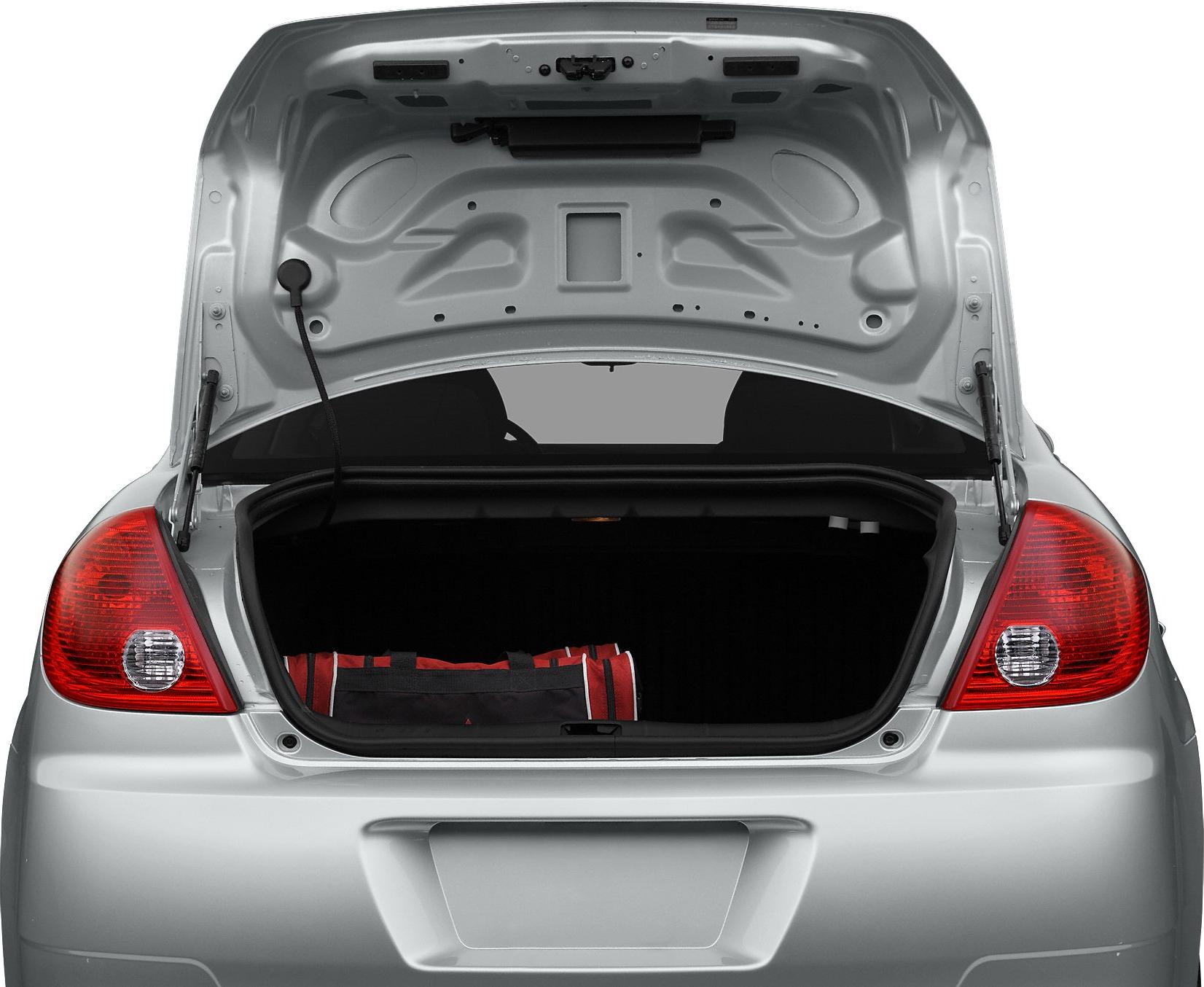 Open trunk with visible cargo space and rear tail lights