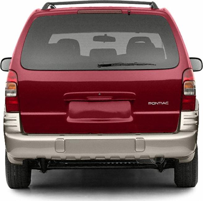 Rear view showing tailgate, large rear window, and two-tone bumper