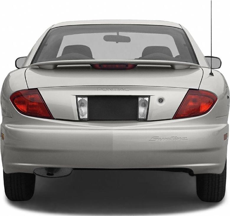 Rear view of coupe featuring spoiler and distinct taillights