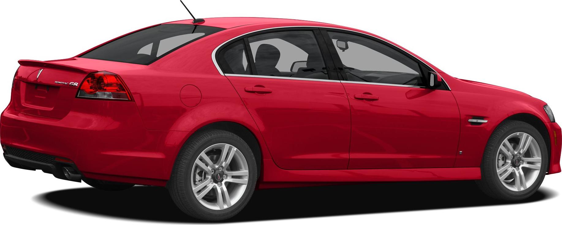 Rear side view of sedan with rear spoiler and alloy wheels