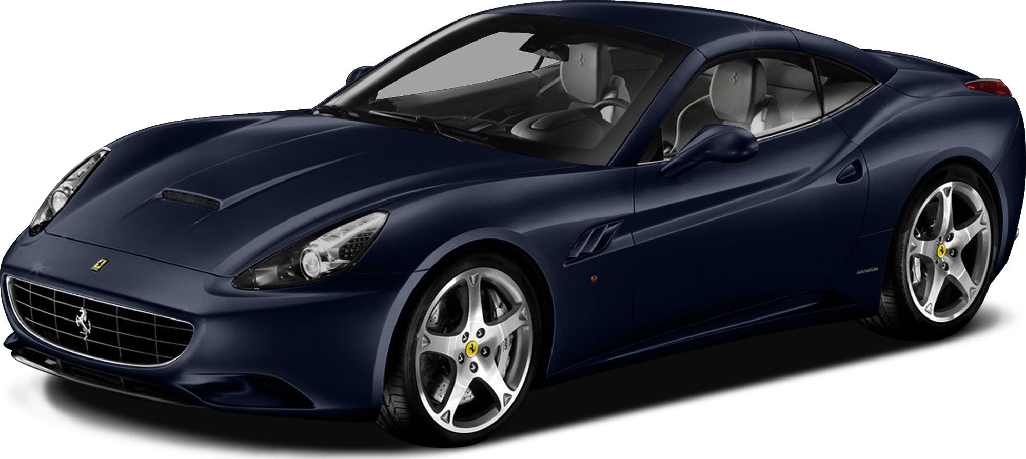 Front side view of a dark blue sports coupe with distinctive headlights and aerodynamic profile