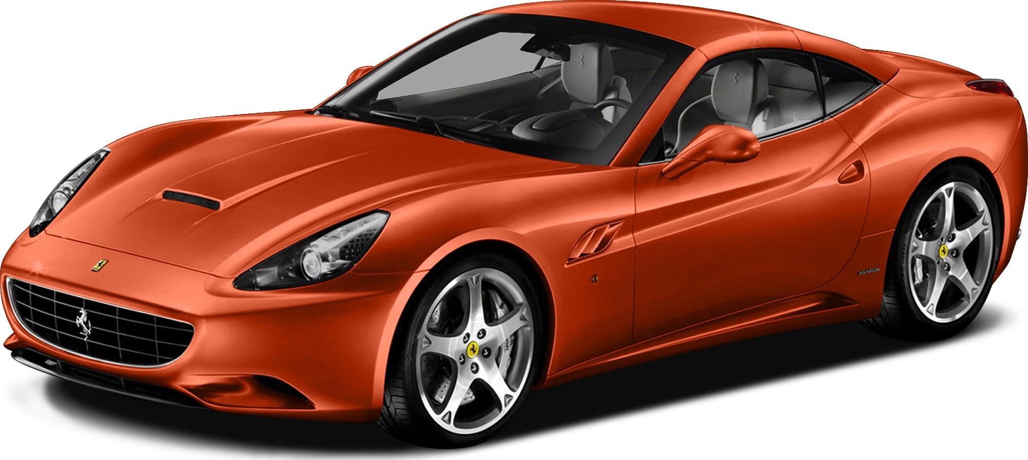 Front three-quarter view of an orange sports coupe with alloy wheels