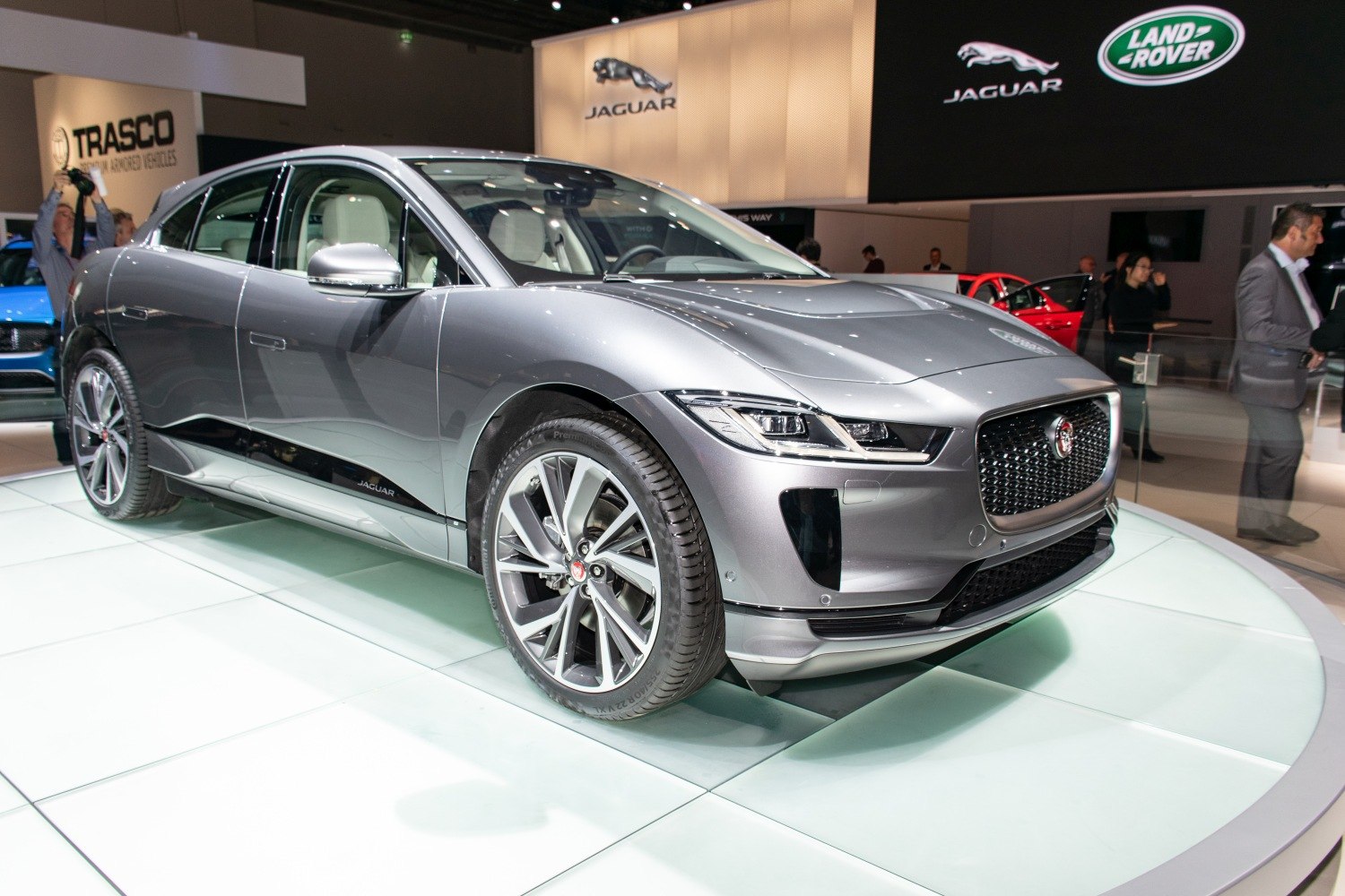 Jaguar I-Pace front side with LED headlights and alloy wheels