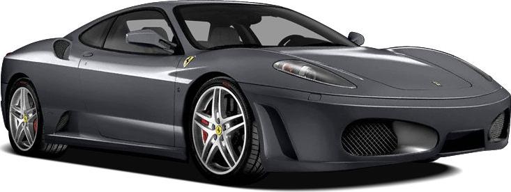 Sleek gray sports coupe with aggressive front bumper and alloy wheels