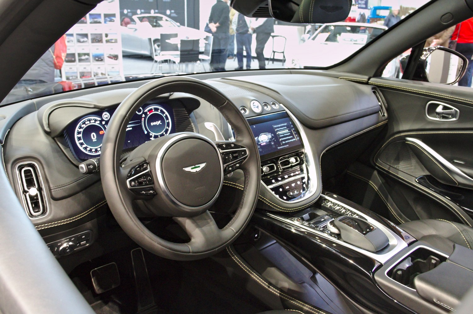 Digital dashboard and touchscreen infotainment of luxury SUV interior