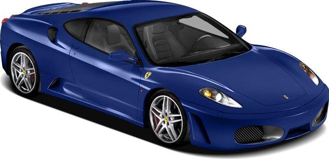 Blue sports coupe front side angled view with alloy wheels