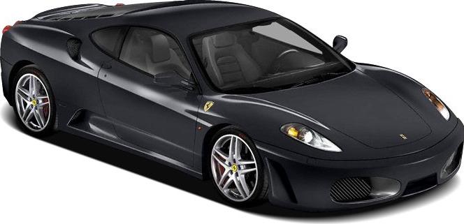 Sleek black sports coupe with aerodynamic design and alloy wheels