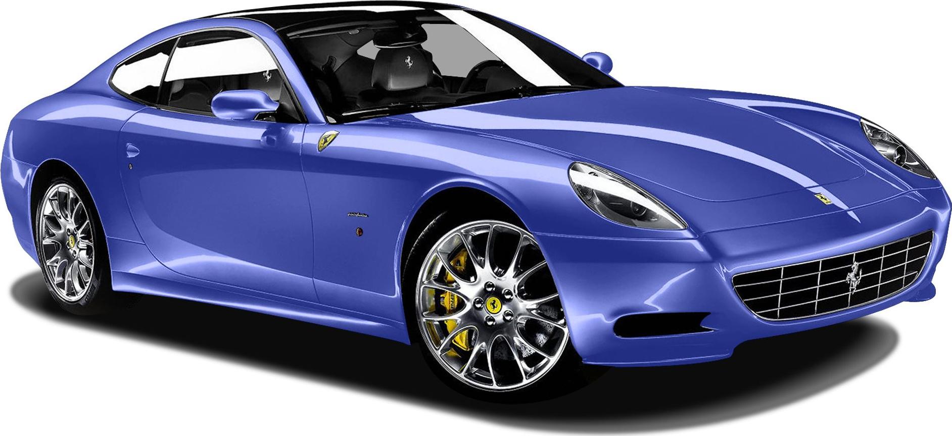 Front side view of a sleek coupe with alloy wheels and sporty design