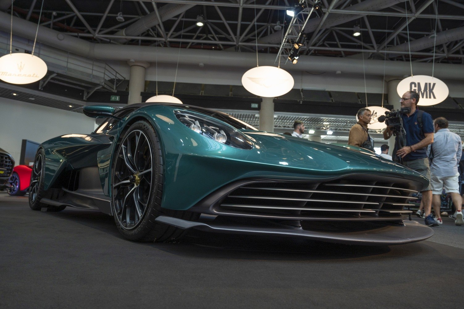 Front grille and headlight close-up with aerodynamic design