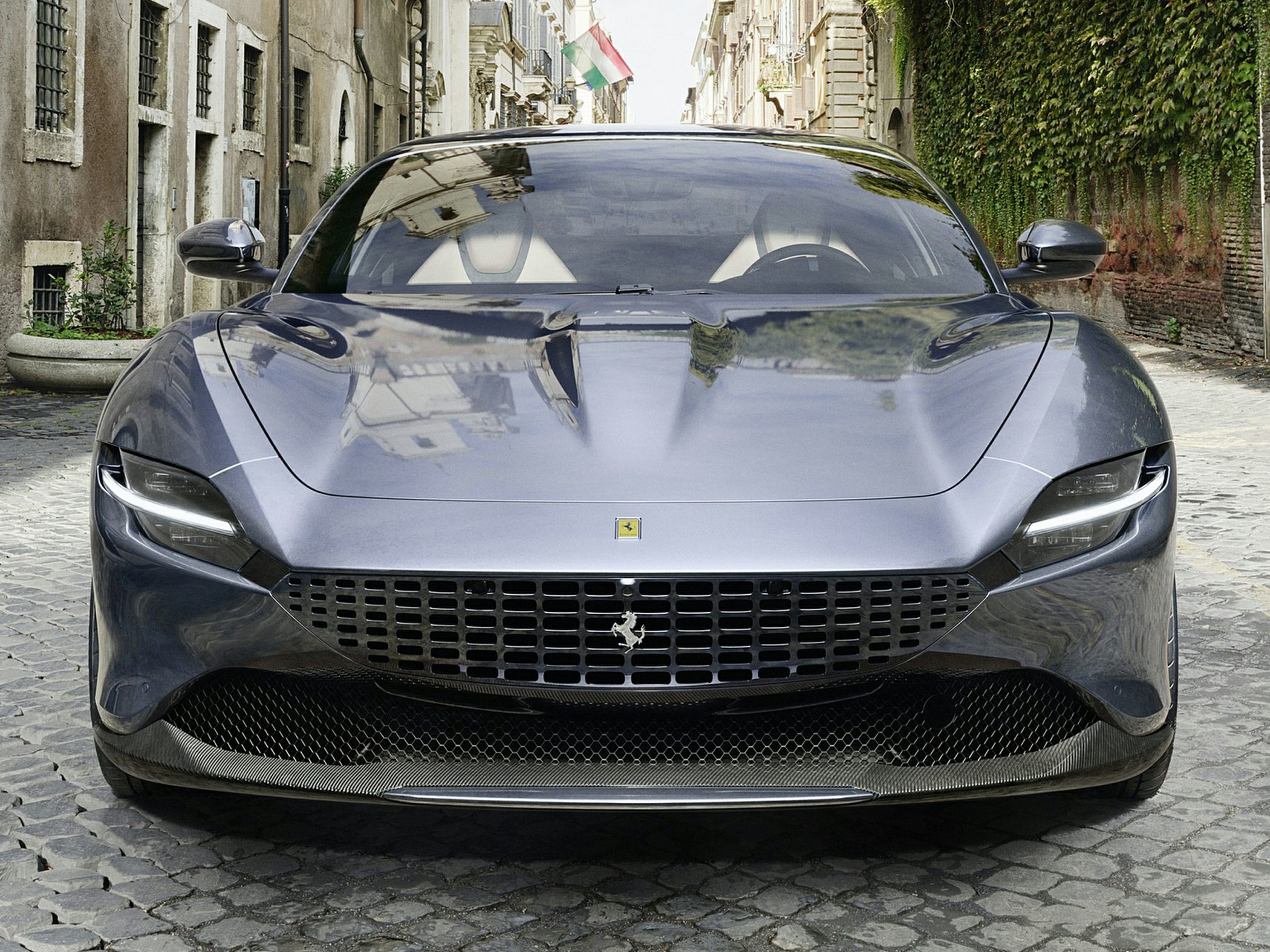 Front view with sleek grille and LED headlights