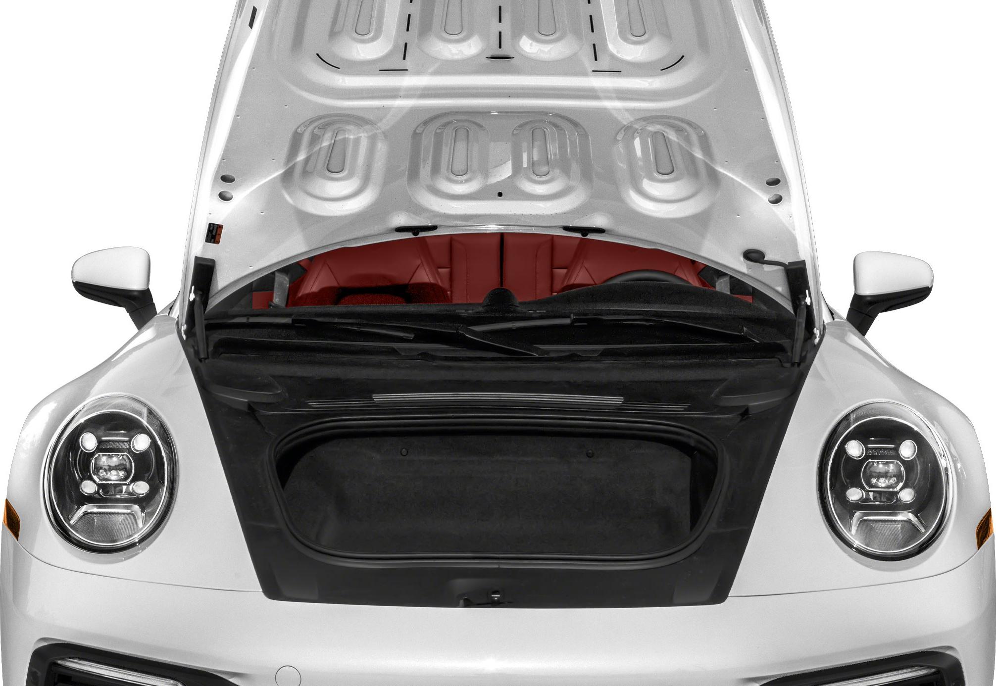 Open front trunk with LED round headlights