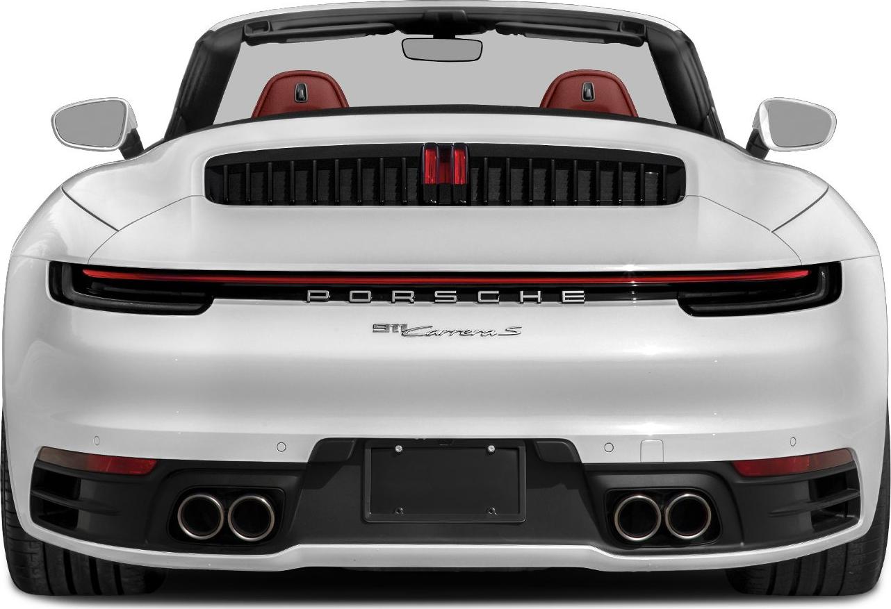 Rear view with quad exhaust and thin red taillight strip