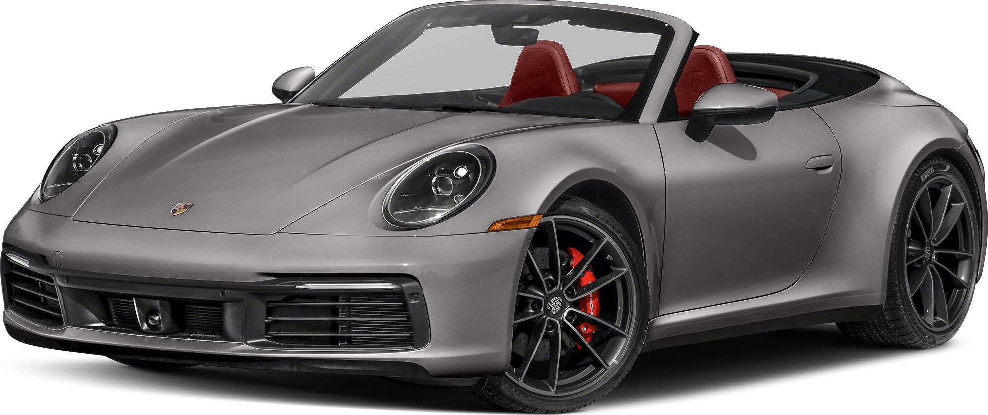 Front-side view of convertible with sport wheels and red calipers