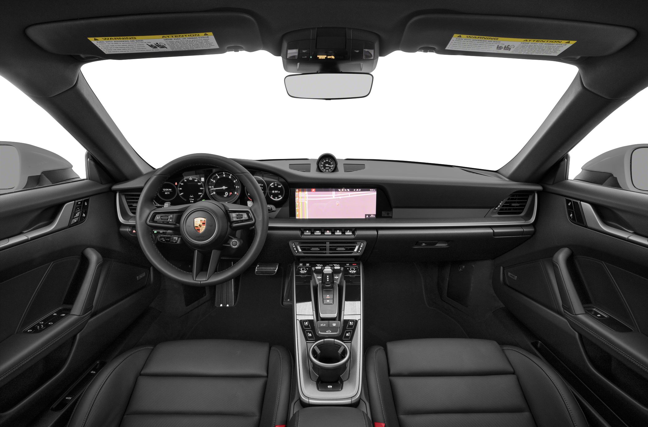 Modern dashboard with analog-digital gauges and multifunction steering wheel