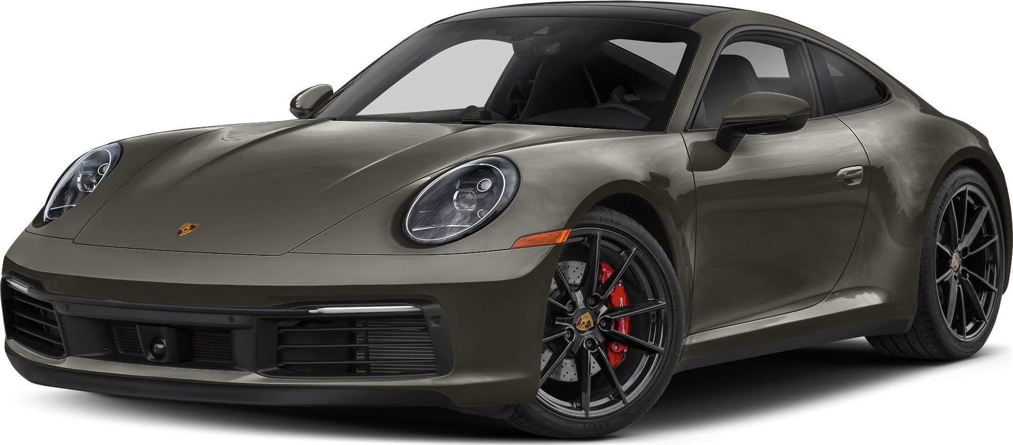 Front-side view with round headlights and black multi-spoke wheels