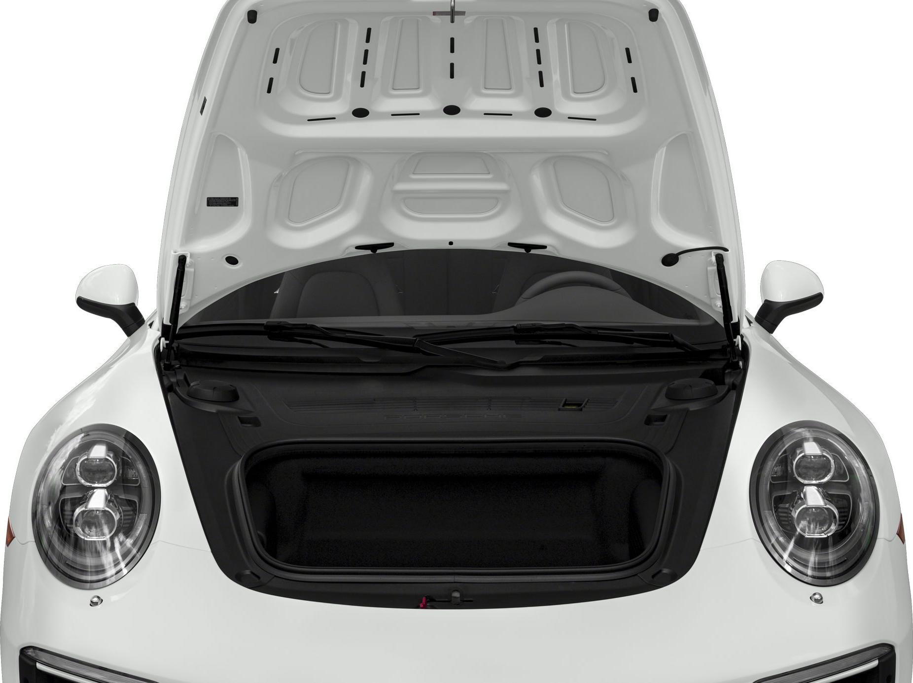Open front trunk and round headlights