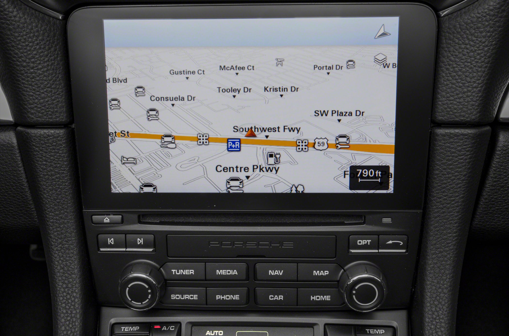 High-resolution navigation display with multiple control buttons