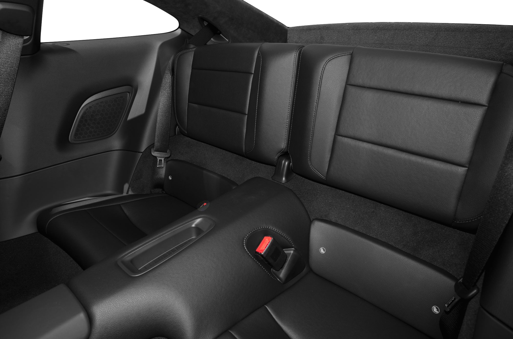 Leather rear seats with compact sports car design