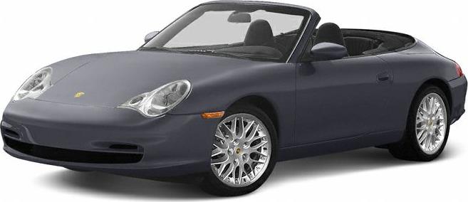 Convertible sports car with rounded headlights and silver alloy wheels