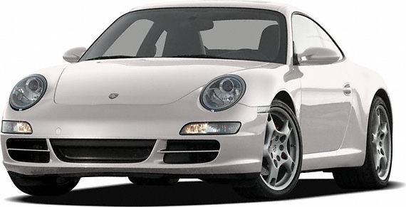 White sports coupe with round headlights and alloy wheels