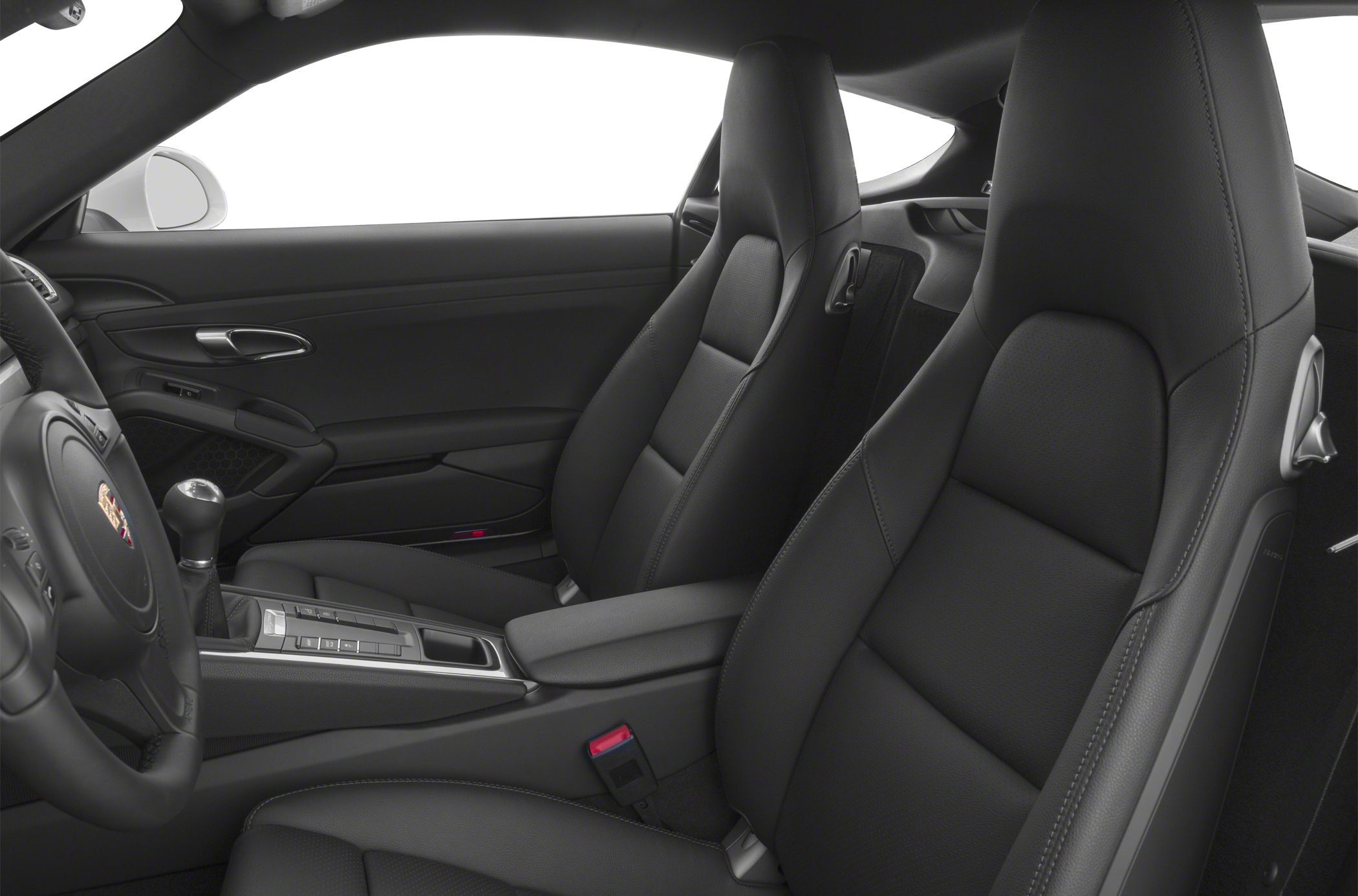 Sporty bucket seats and manual gear shift lever