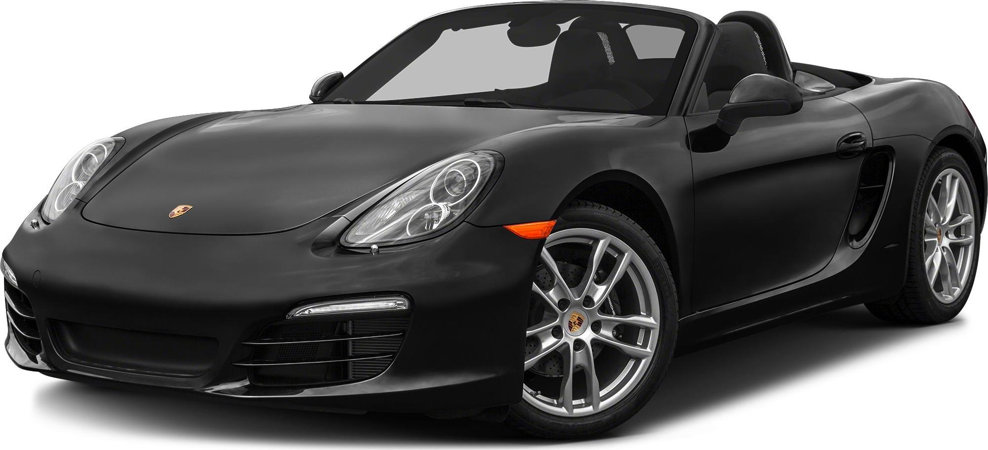 Front and side view of black convertible with sleek headlights and alloy wheels