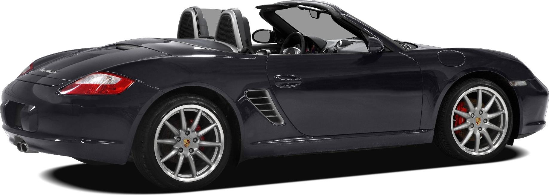 Side view of Porsche Boxster 987 convertible with sporty alloy wheels and aerodynamic lines