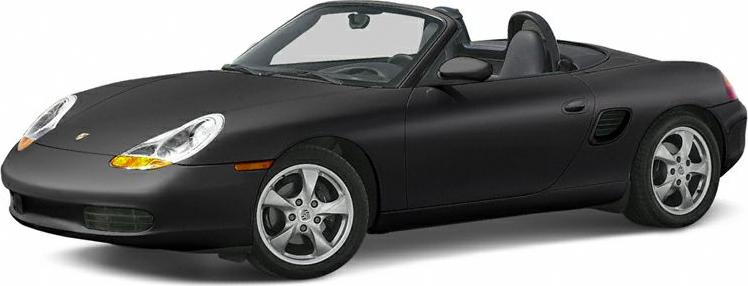 Black convertible sports car with aerodynamic shape and round headlights