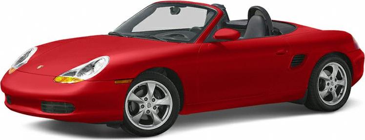 Red convertible roadster with alloy wheels and open soft top