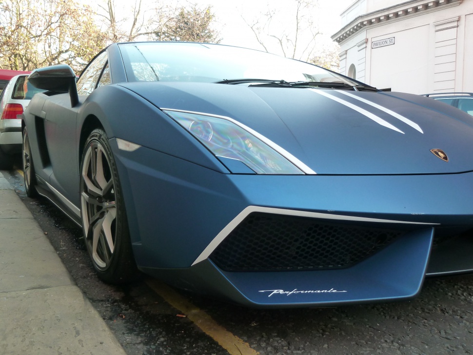 Front fascia and alloy wheels of a sleek sports car